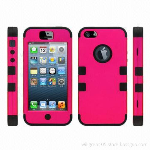Creative Colorful Hybrid PC + Silicone Robot Cases for iPhone 5/5S, Rubber Gel Skin